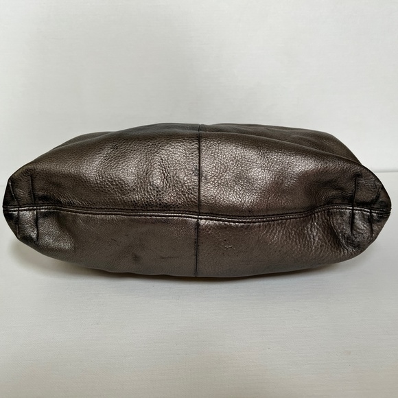 Fossil Explorer Metallic Leather Hobo ZB5503 Gunmetal/Brown - Picture 7 of 12